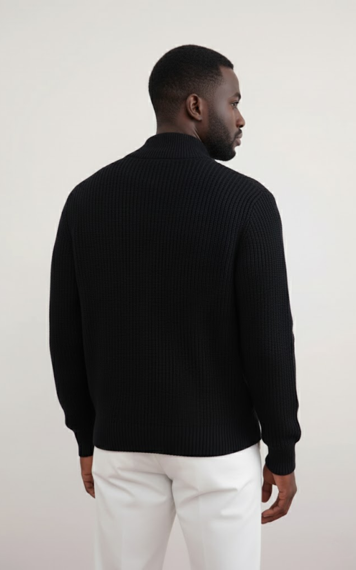 Men’s Ribbed Full-Zip Cardigan Sweater – Premium Cotton Knit Jacket