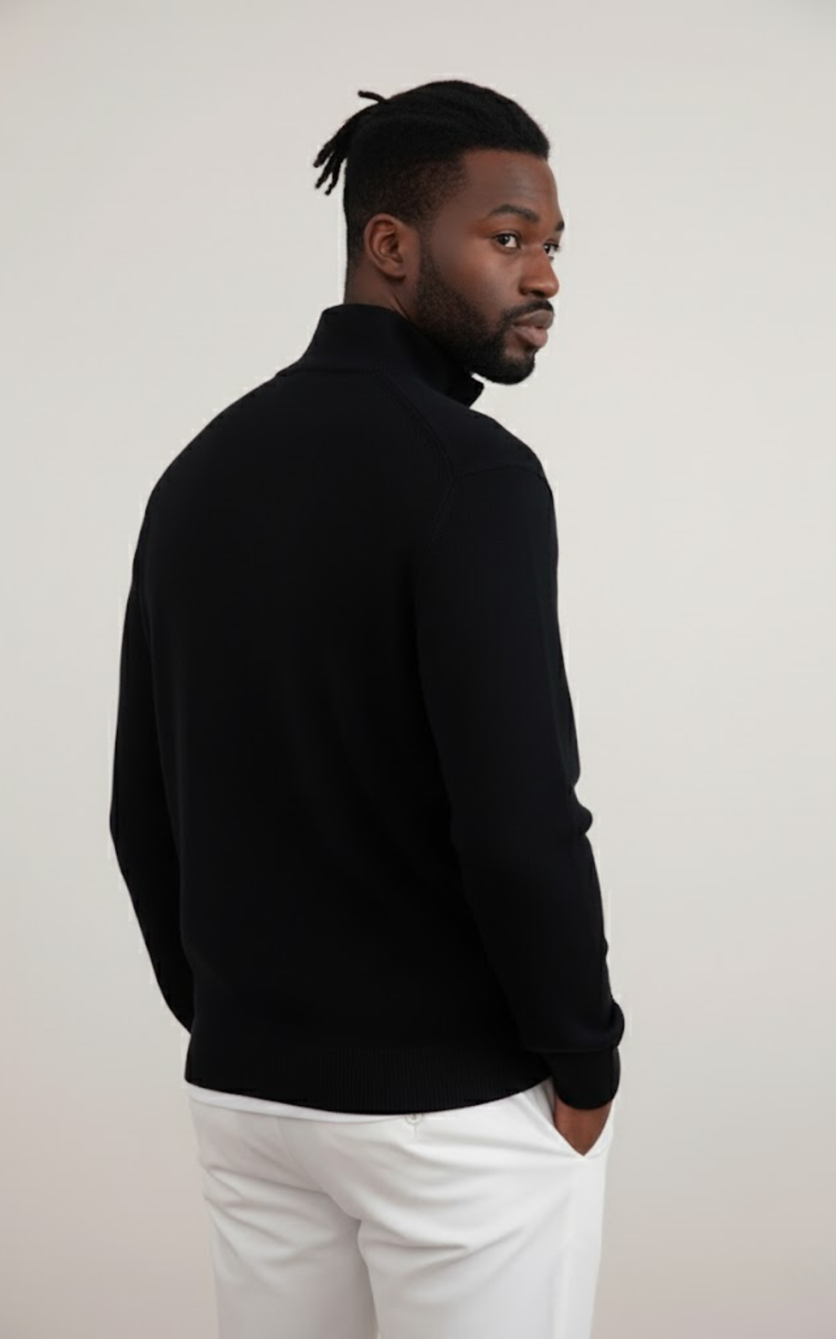 Men’s Half-Zip Knit Sweater – Classic Ribbed Collar Pullover