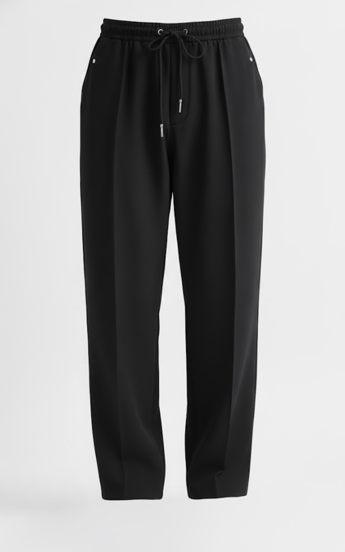 Men’s Relaxed Fit Pleated Trousers – Smart Drawstring Pants with Elastic Waist