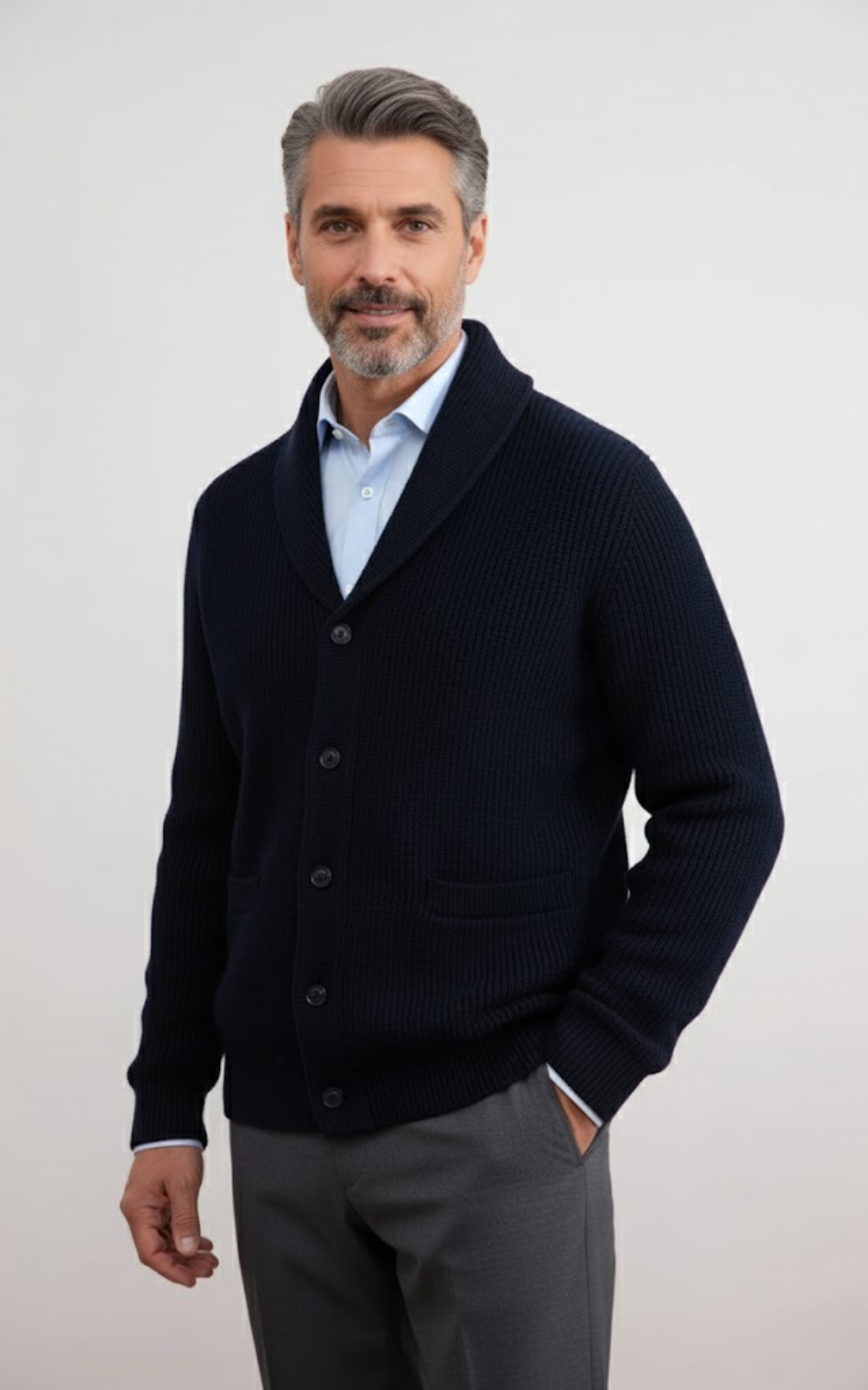 Men’s Shawl Collar Knit Cardigan